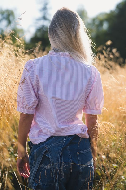 Ida Maja 2/4 V Shirt STP B White/S Lilac