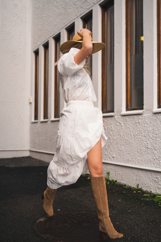 Camilla HW Skirt EMB Bright White