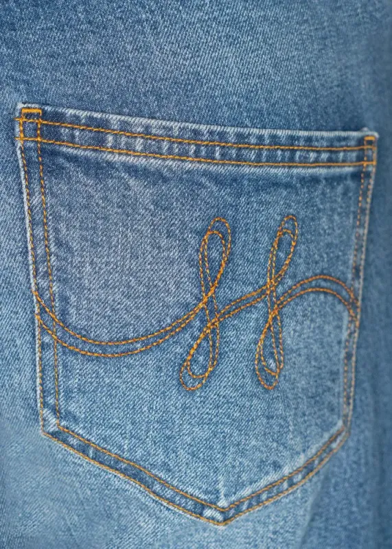 Irina Wide Leg Medium Wash Blue Denim