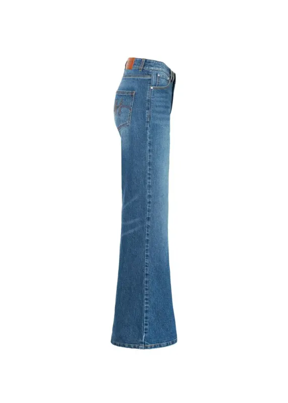 Irina Wide Leg Medium Wash Blue Denim