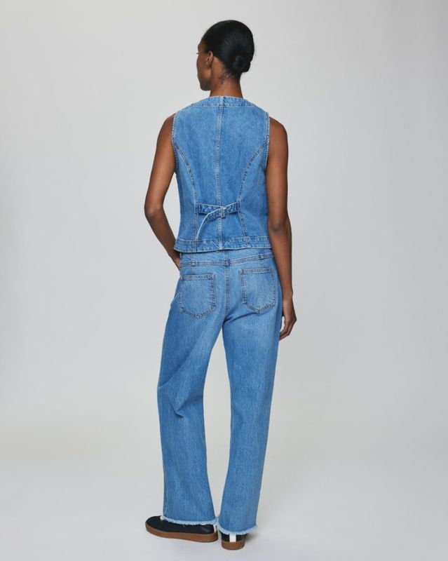 MSCHEli Ada HW Straight Ankle Jeans Mid Blue Wash