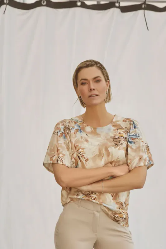 Siv Bluse Sand Flower