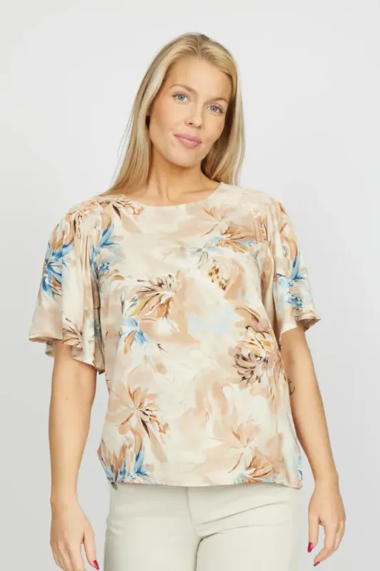 Siv Bluse Sand Flower